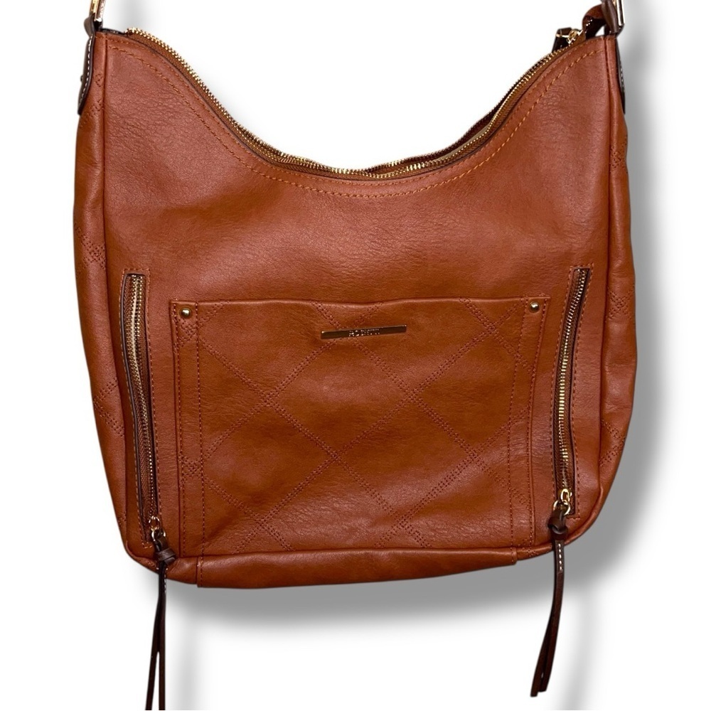 NWOT Rosetti Tan Brown Faux Leather Crossbody Style Purse Bag Classic Hobo Lined